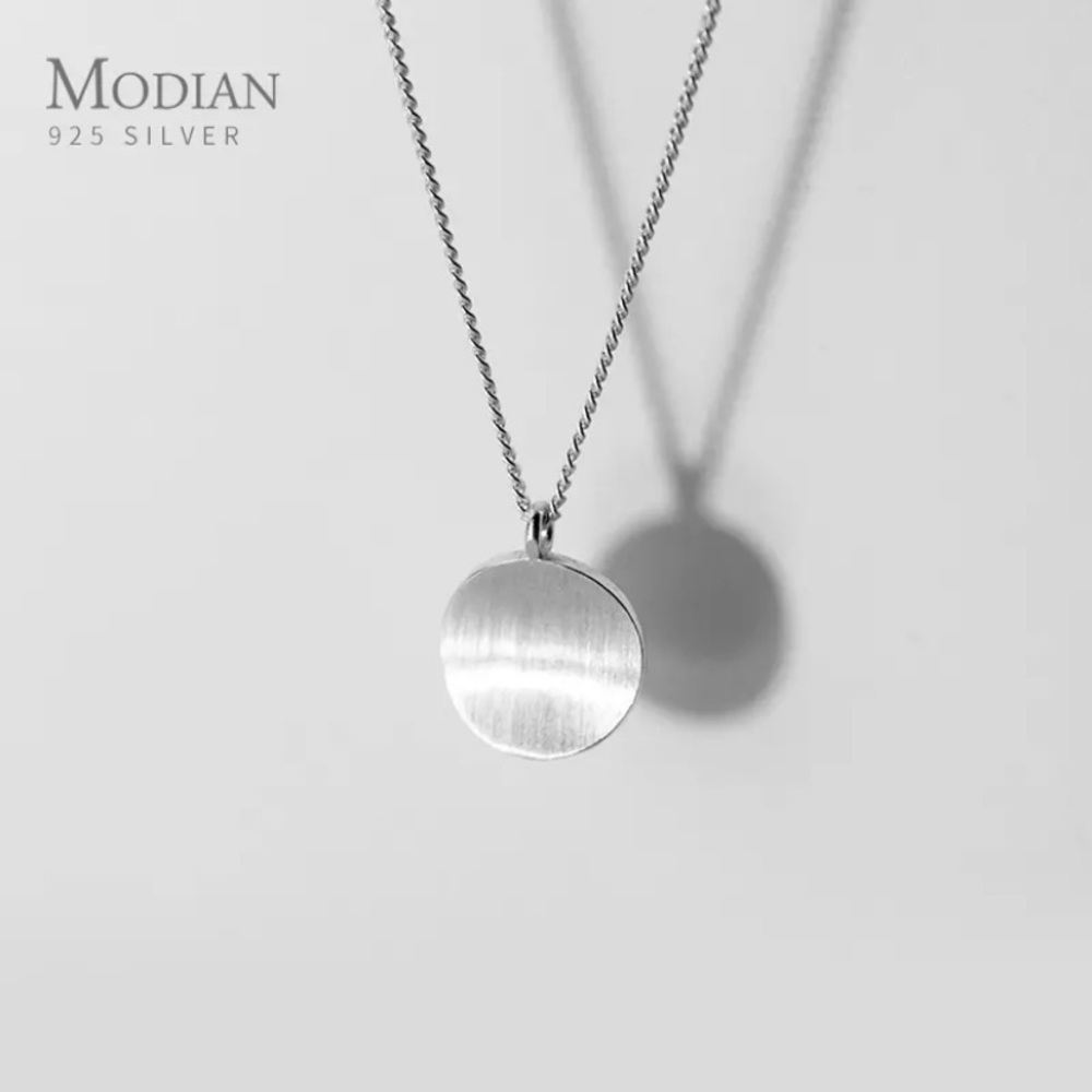 Sterling “Bent” disc necklace